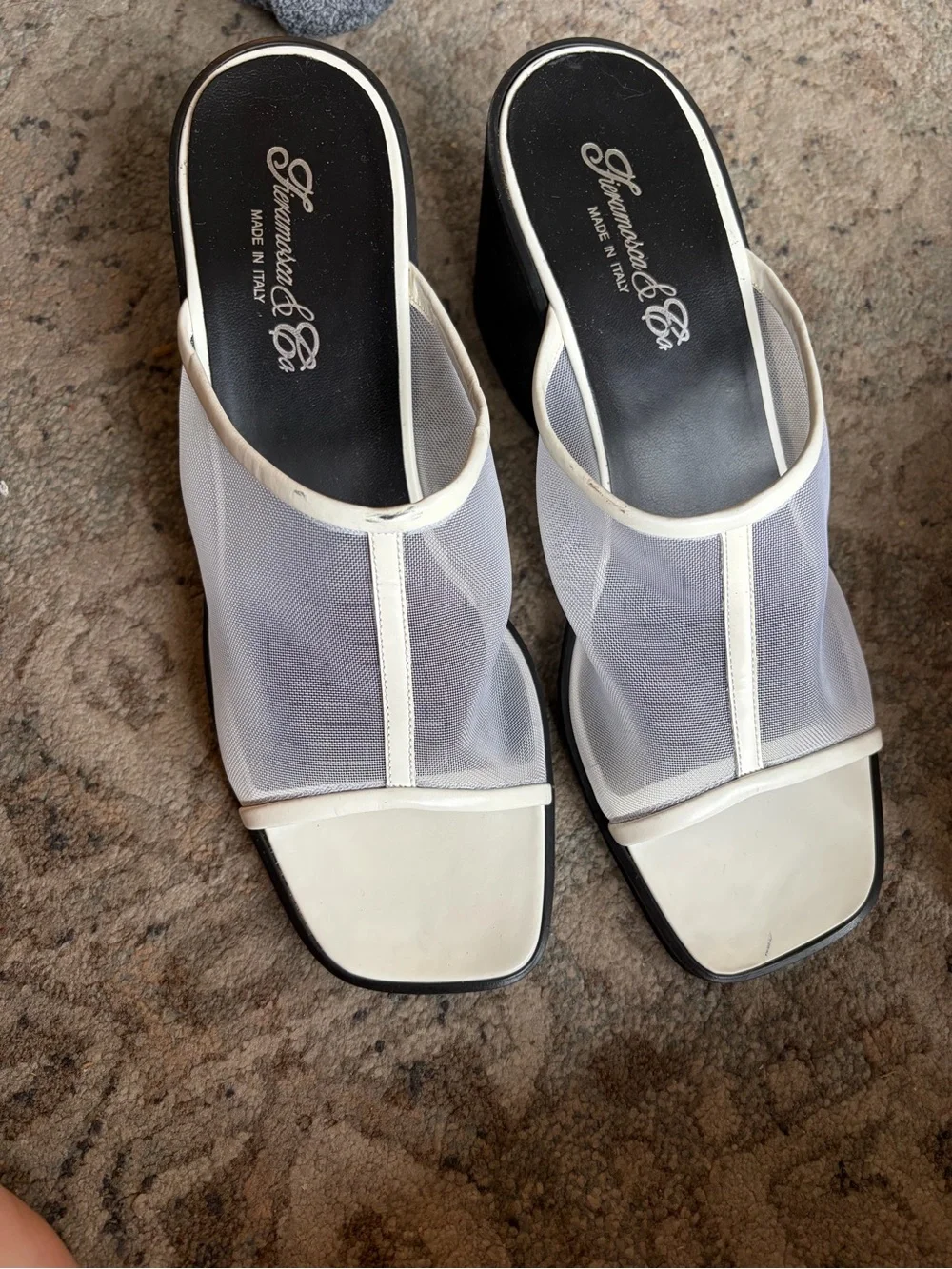 White Mesh Wedges, size 10